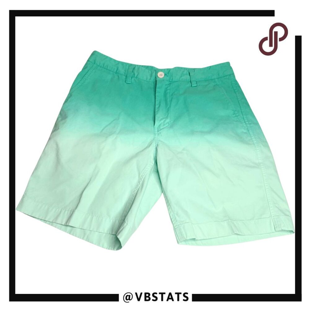Vineyard Vines Men's Dip Dye Flat Front Casual Shorts Aquinnah Aqua Size 30
